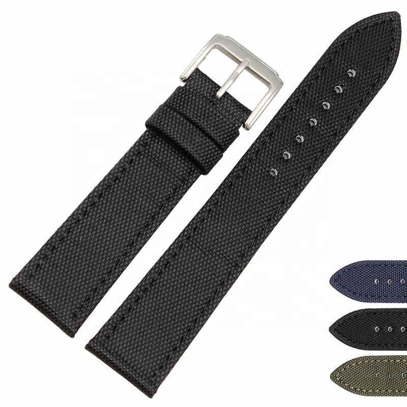 Black Waterproof Canvas Strap · 16~24mm