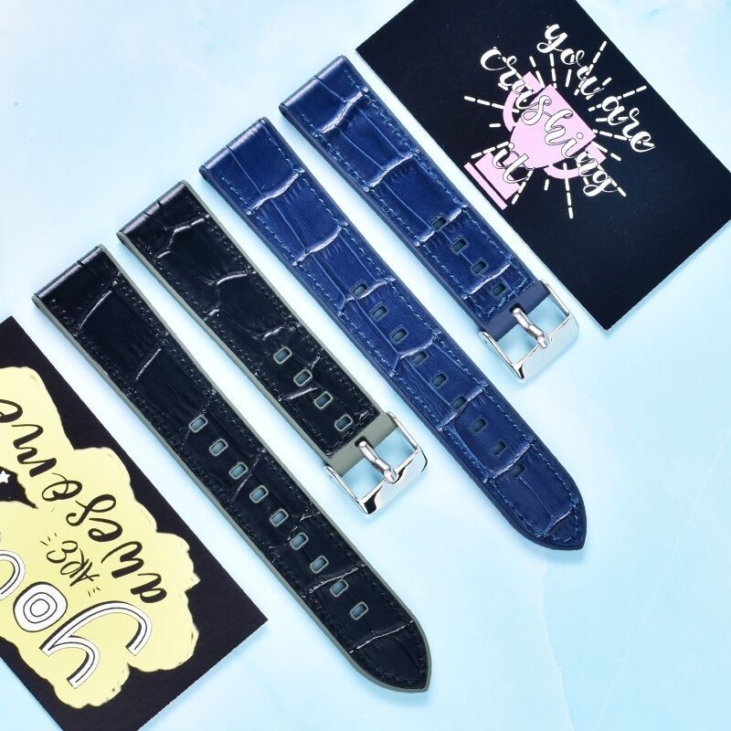 FKM Fluororubber Strap - Breathable Leather Texture