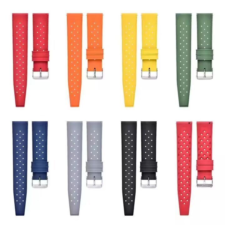 Hole Pattern Fkm Rubber Strap With Buckle Closure