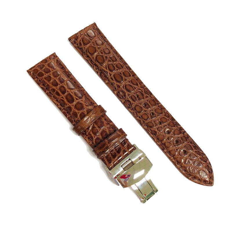 Genuine Alligator Leather Watch Strap With Butterfly Clasp