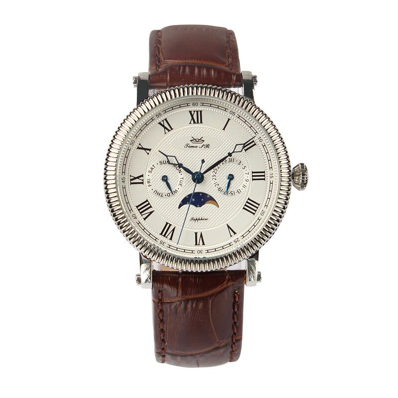 European-style Sapphire Crystal Moon Phase Quartz Watch