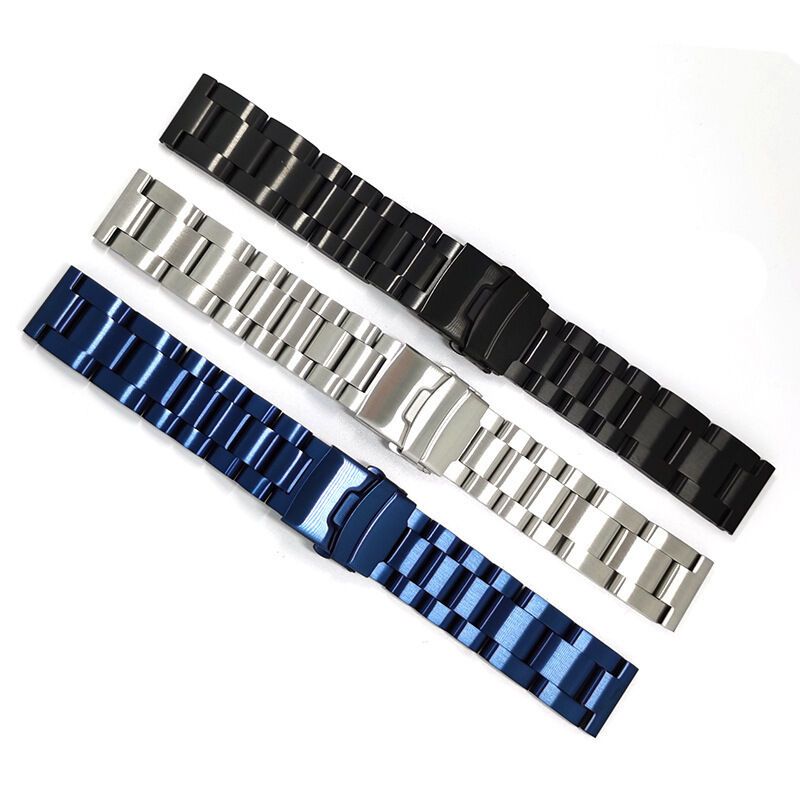 Black Screw-on Stainless Steel Watch Band