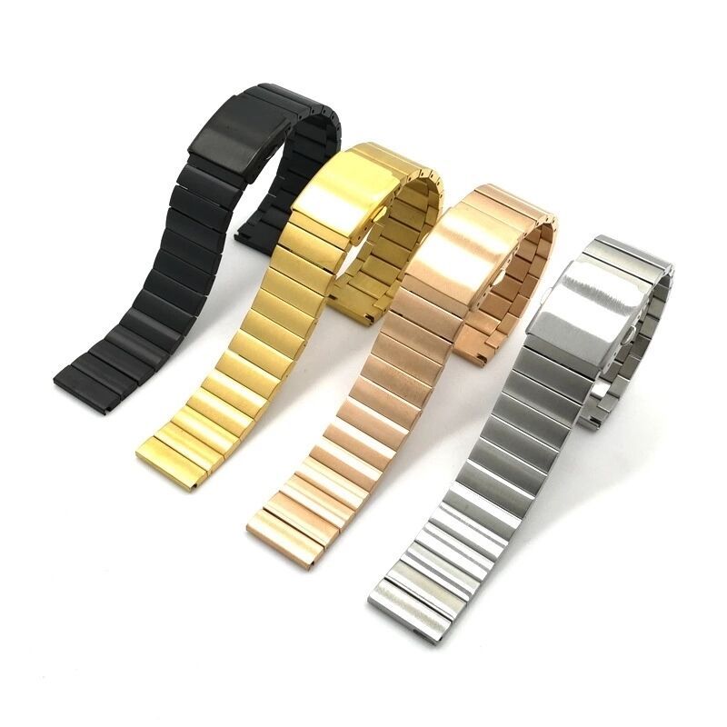 Modern Industrial Mesh & Solid Link Metal Watchband