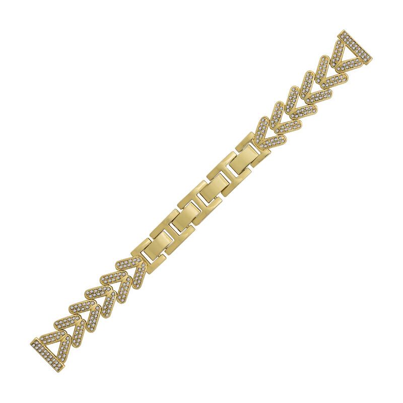 The 'Luxe Chevron' Diamond-Studded Alloy Watch Band